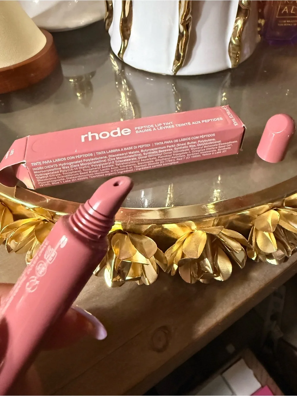 RHODE Peptide Lip Tint Nourishing Glaze— Salty Tan